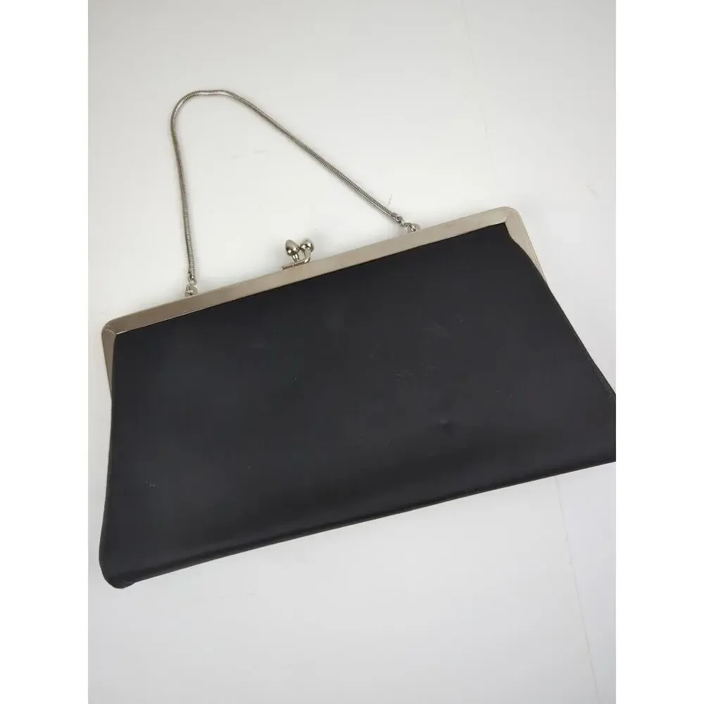 Elegant Black Clutch with Silver Accents - Picture 2 of 10